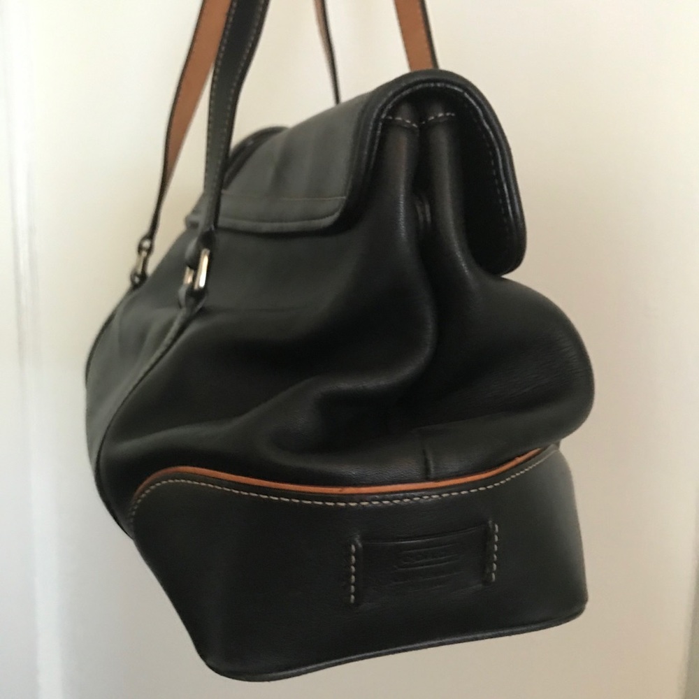 Coach Hampton Satchel Black Leather Purse 9268 - Picture 5 of 7